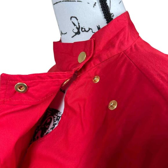 Zara basic red blouse Asymmetrical mock neck long sleeve size S cyber core - Picture 10 of 14